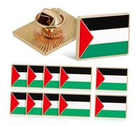 Ipetboom Lot De 12 Épinglettes Drapeau Palestinien Carrées Alliage, Accessoire Vestimentaire Pour Homme Et Femme, Paquet à Dos, Vêtements Et Chapeaux, Dimensions 2,5 x 1,8 Cm