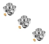 Ipetboom Lot De 12 Moules À Gâteaux Antiadhésifs En Aluminium Moules À Gâteaux Ronds Fond Amovible Forme De Chiffres Alliage D'Aluminium Argenté