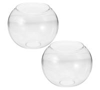 Ipetboom Lot de 2 Abat-Jours en Verre Transparent Double Ouverture Ø150 MM Suspendre E27 Globe de Rechange en Verre Clair Diffuseur Lumineux pour Luminaire Industriel et Décoration