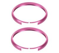 Ipetboom Lot de 2 Anneaux de Décoration pour Clés Mini en Alliage D'aluminium, Accessoires de Porte-clés Voiture Couleur Rose Foncé, Compatibles Télécommandes, Ornement Auto Élégant