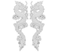 Ipetboom Lot de 2 Autocollants Voiture Dragon Chinois en Alliage de Zinc Emblèmes Argentés Universels pour Capot et Carrosserie Autocollants Camions et Motos Décoration Solide et