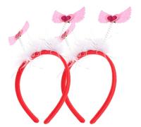 Ipetboom Lot de 2 Bandeaux de Cœur Rose Saint-valentin, Accessoires Cheveux Femme Souples et Confortables, Cerceaux Délicats pour Fêtes, Mariages et Cortèges Nuptiaux