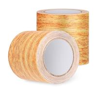 Ipetboom Lot de 2 Bandes Adhésives Patchs de Réparation Effet Grain de Bois Couleur Or Camel Rubans de Réparation Meubles et Sols Bandes Autocollantes Haute Viscosité pour Cache-Câbles