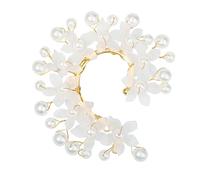 Ipetboom Lot de 2 Boucles D’Oreilles Manchette Fleur Perlée sans Perçage Clips Légers et Artisanaux pour Femme Accessoires Féeriques Bohème Adaptés Festivals et Mariages