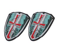 Ipetboom Lot de 2 Boucliers en EVA Léger pour Garçon et Filles Boucliers Croisés Colorés pour Costume de Chevalier Accessoire de Jeu de Rôle Cosplay Médiéval pour Fêtes et Déguisements