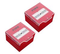 Ipetboom Lot de 2 Boutons d'Alarme d'urgence Incendie Rouges Bouton de Réinitialisation Manuel à Tirage Simple Compatible Systèmes d'Alarme pour Maison Bureau et Hôtel Déclenchement