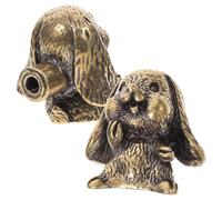 Ipetboom Lot de 2 Boutons de Tiroir Vintage en Laiton Patiné Mini Poignées de Lapin aux Oreilles Tombantes Accessoires pour Commode Armoire et Porte de Meuble Décorations Ludiques et