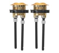 Ipetboom Lot de 2 boutons-poussoirs doubles pour réservoir de toilette de 38 mm, pièces de rechange pour chasse d'eau, accessoires de salle de bain standard pour la maison et le bureau (doré)