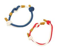 Ipetboom Lot de 2 Bracelets Couple 2Pcs en Chaîne Décorative Bleu Blanc et Rouge Blanc Bijoux Poignet Chics pour Étudiants Présent Saint-Valentin Dragonne à la Mode pour Homme et Femme