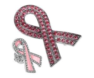 Ipetboom Lot de 2 Broches à Épingle en Alliage avec Ruban Rose, Insignes de Sensibilisation au Cancer du Sein, Accessoires Revers Féminins pour Événements Caritatifs et Soutien Public,