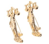 Ipetboom Lot de 2 Broches Grecques en Métal Doré - Épingle de Revers Statue Grecque Vintage pour Manteau, Costume ou Chemise - Accessoire Décoratif Élégant pour Soirées et Fêtes de Noël
