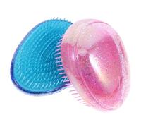 Ipetboom Lot de 2 Brosses à Cheveux Œuf Pailletées Nacrées Brosses Démêlantes Antistatiques pour Cheveux Longs et Épais Peignes de Massage Doux pour Cuir Chevelu Format Voyage Portable