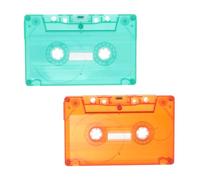 Ipetboom Lot de 2 Cassettes Audio Vierges Rétro 2 Pièces Transparent Vert et Rouge Décoration Musicale Vintage pour Soirées Studio et Loisirs Créatifs Accessoires Cassettes Colorées