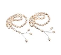 Ipetboom Lot de 2 Chapelets Islamiques 33 Perles en Acrylique Multicolore Beige Clair Bijoux Religieux pour Hommes et Femmes Compteur Prières Arabe Bracelet de Prière Spirituel Accessoire