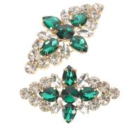 Ipetboom Lot de 2 Clips de Chaussures en Métal Vert M604, Décorations pour Talons Hauts Femme, Accessoires de Boucle de Chaussure Élégants et Amovibles pour Mariage et Occasions