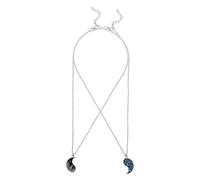 Ipetboom Lot de 2 Colliers Assortis Yin Yang Tai Chi en Alliage Résistant à la Décoloration avec Pendentif Totem Montagne et Océan Colliers d'Amitié pour Femmes et Couples Bijoux
