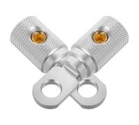 Ipetboom Lot de 2 Connecteurs à Bornes à Vis en Cuivre Plaqué Nickel 4ga, Connecteurs Annulaire D’alimentation Audio Haute Puissance pour Voiture, Entrée Batterie et Ampli, Installation