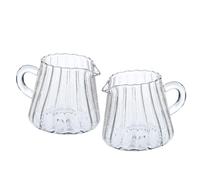Ipetboom Lot de 2 Crémier en Verre Borosilicate Transparent 200 Ml Bec Verseur de Précision, Pichet à Lait pour Café et Mousseur Lait, Résistant la Chaleur, pour Maison et Barista
