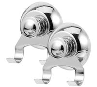 Ipetboom Lot de 2 Crochets à Ventouse en Acier Inoxydable 201 Crochet Mural Suspendu Robuste pour Salle de Bain Cuisine Fixation sans Perçage Adapté pour Verre et Carrelage Finition