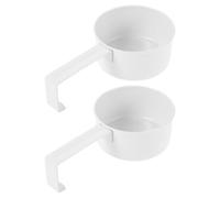 Ipetboom Lot de 2 Cuillères Doseuses en Fer Blanches Cuillères à Lessive en Poudre Multifonctions pour Dosage Précis de Détergent Aliments pour Animaux et Céréales Accessoire Suspendu