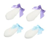 Ipetboom Lot de 2 de Barrettes à Cheveux en Peluche avec Oreilles de Lapin et Nœud Accessoire Kawaii pour Fête Cosplay Halloween Décoration Joyeuse