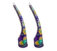 Ipetboom Lot de 2 Faux Ongles Style Palais Antique 8 CM en Métal Léger Bleu Imitation Émail Cloisonné pour Cosplay Reine Bijoux D’Ongles Détachables Halloween et Fêtes Costumées