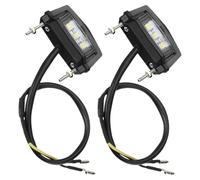 Ipetboom Lot de 2 Feux Arrière LED Compacts pour Plaque D'immatriculation Moto, Éclairage de Plaque Solide en Plastique, Petit Feu Arrière de Remplacement pour Moto, Scooter et Camping-car