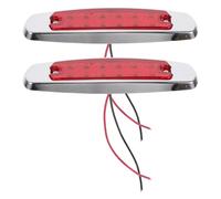 Ipetboom Lot de 2 Feux de Position Latéraux à LED 12 LED Électroplaqués Rouges 24 V pour Remorques et Camions, Feux de Gabarit Étanches pour Véhicules Utilitaires et Camping-Cars,