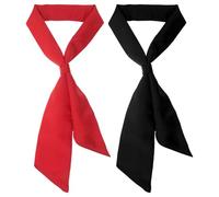 Ipetboom Lot de 2 Foulards de Chef en Tissu Doux Cravates Cuisine Rouges et Noires Pointues Accessoires pour Personnel de Restaurant Ajustables et Confortables pour Travail Cuisine et