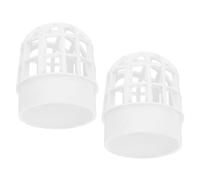 Ipetboom Lot de 2 Grilles de Protection en PVC Épais pour Gouttière de Balcon Filtre Anti-Feuilles et Débris Capuchon Anti-Vent pour Descente Pluviale Maille Résistante UV 160 MM