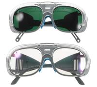 Ipetboom Lot de 2 Lunettes de Protection Soudage Verres Teintés et Transparents Anti-Poussière et Anti-Éclaboussures Adaptées au Soudage à L’Arc et Travaux Industriels Équipement de