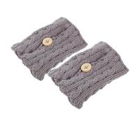 Ipetboom Lot de 2 Manchons Tricotés pour Tasses Chaudes en Laine, Protection Anti-brûlure et Isolation Thermique, Housses Réutilisables Gris Clair, Accessoire Cosy pour Café et Thé