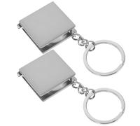 Ipetboom Lot de 2 Mini Mètres Ruban Porte-Clés 1 Mètre Rétractables en Métal avec Anneau Porte-Clés Carré Outil de Mesure Portable pour Maison et Activités de Plein Air