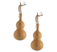 Ipetboom Lot de 2 Ornements de Courge Blanche Séchée 9-14 Cm, Décoration Artisanale Naturelle pour Bureau et Intérieur, Ornement de Table Calebasse WU Lu, Présent Décoratif Original