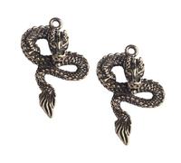 Ipetboom Lot De 2 Pendentifs Dragon En Laiton Vintage, Petits Charms Artisanaux Pour Adultes, Décorations Suspendues Créatives, Accessoires Diy Pour Présents Et Fêtes