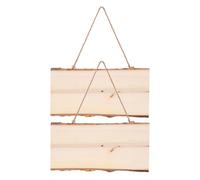 Ipetboom Lot de 2 Plaques Suspendre en Bois Brut Rectangulaires 14x25x1 Cm avec Cordelette, Panneaux en Bois Vierges pour Enseigne de Magasin, Décoration Murale et Porte, Usage Commercial