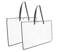 Ipetboom Lot de 2 Pochettes Transparents de Grosse Taille pour Œuvres d'art, Paquet de Rangement pour Fichiers et Affiches, Blanc à Motif Quadrillé, Portable pour Artistes, Transport