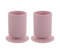 Ipetboom Lot de 2 Porte-pinceaux en Silicone Antidérapant Couleur Macaron Rose Ventouse, Gobelet Adhésif pour Pinceaux de Maquillage, Organiseur Pratique pour Salle de Bain ou
