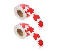 Ipetboom Lot de 2 Rouleaux d'Autocollants de Bronzage Corporel Auto-Adhésifs Amovibles 500 Pièces par Rouleau Diamètre 38 CM Rouge pour Bains de Soleil et Soin Peau