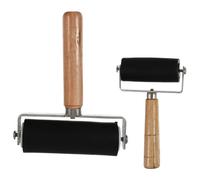 Ipetboom Lot de 2 Rouleaux en Caoutchouc pour Peinture et Dessin Pinceaux à Rouleau Moyen et Grand Outils Polyvalents pour Impression Gravure et Décoration Artistique
