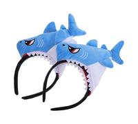 Ipetboom Lot de 2 Serrage-têtes Requin Bleu en Peluche 3d Réaliste, Bandeau de Maquillage Visage et Spa, Accessoire Cosplay Animal Marin pour Fête et Déguisement Océan