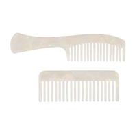 Ipetboom Lot de 2 set de Peignes Rétro en Acétate Antistatique Grandes Dents Larges pour Cheveux Bouclés et Épais Outil de Coiffage Portable pour Femme Peigne de Voyage Pratique et