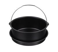 Ipetboom Lot de 2 set de Poêles Antiadhésives 6 Pouces pour Friteuse à Air 35-58Qt Panier à Gâteau et Plat à Pizza en Acier Résistant à 220°C Accessoires la Cuisine pour Cuisson Rapide