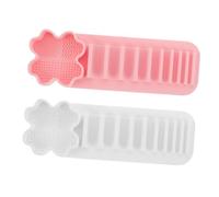 Ipetboom Lot De 2 Supports De Rangement Pour Pinceaux De Maquillage En Silicone Avec Ventouse Pour Séchage Des Pinceaux Et Gel De Silice