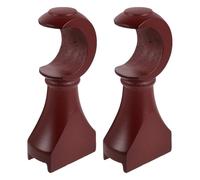 Ipetboom Lot de 2 Supports en Bois Rouge Brun pour Tringle à Rideaux, Base de Fixation Stable 35 Mm, Kit de Montage à Visser pour Installation Murale ou Plafond, Support Robuste pour Salon