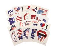 Ipetboom Lot De 20 Feuilles D'Autocollants De Tatouage Pour Le Jour De L'Indépendance Stylos Pour Pattes Temporaires Personnalisées Marqueurs Temporaires Colle Pailletée Kits