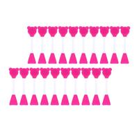 Ipetboom Lot de 20 Pinceaux Applicateurs Masque Visage en Silicone Tpe Double Embout Ours et Plat Brosse Nettoyante Pores et Visage Couleur Rose Fuchsia Outils Multifonctions Soin Spa