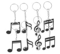 Ipetboom Lot De 20 Porte-Clés En Pvc Noir Pour Fête Musicale Notes De Musique Pour Anniversaire Fête Prénatale Thème Disco Pour Garçons Et Femmes