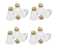 Ipetboom Lot de 24 Petites Bouteilles Décoratives à Suspendre au Sapin de Noël - 50 ML Plastique Transparent Bouchon Doré à Anneau - pour Loisirs Créatifs Art du Sable et Décorations