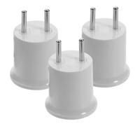 Ipetboom Lot de 3 Adaptateurs de Douille E27 vers Prise Secteur Ac220v, Support Fileté en Abs Isolant, Compatible Ampoules Murales E26/e27 pour Éclairage Domestique